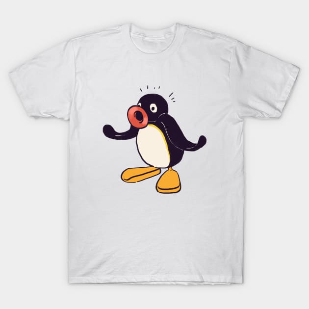 surprised noot penguin meme / pingu T-Shirt by mudwizard